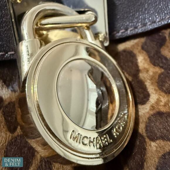 Michael Kors Leopard Hamilton Satchel Tote Bag/Purse Brown Gold Hardware~ RARE!! - Picture 13 of 16